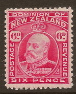 NZ 1909 6d KEVII P14x14.5 SG 392 HM #YS317 - Ungebraucht