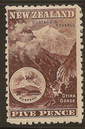 NZ 1898 5d Otira Gorge SG 263a HM #YS274 - Nuevos