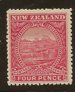 NZ 1898 4d White Terrace SG 252 HM #YS211 - Unused Stamps