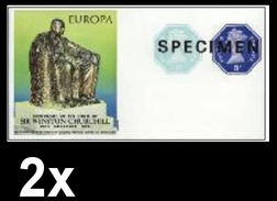 BULK:2 X GREAT BRITAIN 1974 Monument EUROPA Churchill Machines  SPECIMEN IMPERF:sheetlet [muestra,Muster,spécimen] - Fictifs & Spécimens