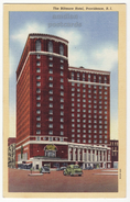 Providence Rhode Island RI, Biltmore Hotel  Front View C1940s Vintage Postcard - Providence