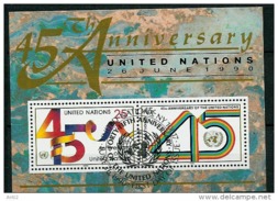 UN New York 1990 45 Years United Nations, Mi Bloc 11 Cancelled(o) - Gebraucht