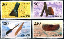 CHINE Prehistoire, YVERT N° 2714/17 **  MNH Neuf Sans Charniere  " RUINES D'HEMUDU " - Prehistory