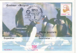 ANTARCTIC EXPEDITION, BELGICA SHIP, PENGUINS, L. MICHOTTE, PC STATIONERY, ENTIER POSTAL, 1998, ROMANIA - Spedizioni Antartiche