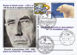 ANTARCTIC EXPEDITION, ROALD AMUNDSEN-FIRST MAN AT SOUTH POLE, SPECIAL POSTCARD, 2012, ROMANIA - Antarctische Expedities