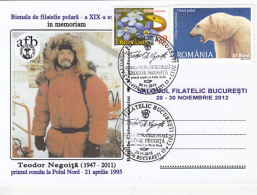 ANTARCTIC EXPEDITION, TH. NEGOITA-FIRST ROMANIAN AT SOUTH POLE, SPECIAL POSTCARD, 2012, ROMANIA - Antarctische Expedities