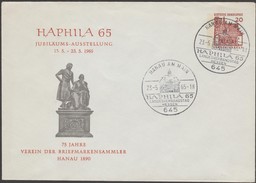 Allemagne 1965. Entier Postal Timbré Sur Commande. Hanau, Statue Des Frères Grimm, Auteurs De Contes - Ecrivains