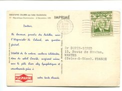 République Dominicaine 4c Vert Sur Carte Publicitaire PLASMARINE - 1955 - Repubblica Domenicana