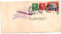 Lettre Par Avion De Los Angeles (21.02.1929) Pour Morlanwelz_Air Mail - Lettres & Documents