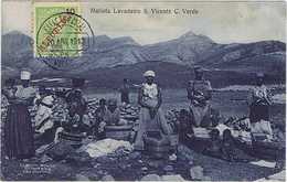 Cabo Verde São Vicente Matiota Lavadeiro 1912. Matiota Blanchisseur. Lavandière, Blanchisseuse. Noir Et Blanc. - Cap Verde