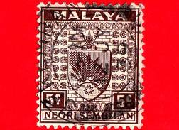 MALESIA - Malaya - NEGRI SEMBILAN - Usato - 1935 - Stemmi - Arms Of Territory - 5 - Negri Sembilan