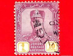 MALESIA - Malaya - JOHORE - Usato - 1922 - Sultan Ibrahim - 10 - Johore