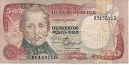 BILLETE DE COLOMBIA DE 500 PESOS DE ORO DEL AÑO 1984  (BANK NOTE) - Colombie