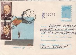 55910- RL 12/2 PARACHUTTE, PARACHUTTING, REGISTERED COVER STATIONERY, 1996, ROMANIA - Fallschirmspringen