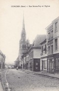 CONCHES. - Rue Sainte-Foy Et L'Eglise. Cliché Rare - Conches-en-Ouche