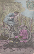 Fantaisie VELO ."Les Sentiers Remplis De Fleurettes ... Leur BICYCLETTE  Leur Cause Des Avatars " (Beau Plan) - Autres & Non Classés