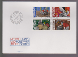 B 512) Liechtenstein 1982 Mi# 802-805 FDC: Land- Und Forst-Wirtschaft - Covers & Documents