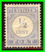 Netherlands Año 1881-1887 ½c  TE BETALEN PORT  CON CHANELA - Strafportzegels