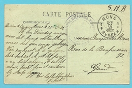 Kaart Met Stempel MONS Op 27/6/22, Stempel HOPITAL MILITAIRE DE MONS / Correspondance Privee - Lettres & Documents