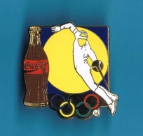 1 PIN'S  //   ** COCA COLA ** JO ** ESCRIME ÉPÉE ** . (Worldwide Olympic Sponsors ® C.O.A. A.O.C. Artiss-Regina) - Coca-Cola