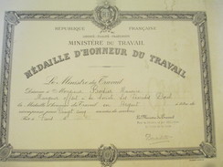 Diplôme/Médaille D'Honneur Du Travail/Ministére Du Travail/Argent/25 Ans/Société Des Procédés Dorel/BODIER/1963   DIP175 - Diploma's En Schoolrapporten