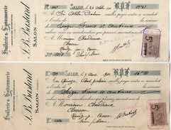 VP9117 -  2 Lettres De Change - Huilerie & Savonnerie J. B BASTARD à SALON DE PROVENCE - Bills Of Exchange
