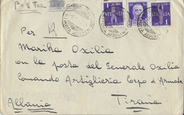 STORIA POSTALE REGNO - BUSTA PER VIA AEREA DA MILANO A TIRANA 1940 - Poststempel (Flugzeuge)