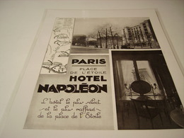 ANCIENNE PUBLICITE HOTEL NAPOLEON PLACE DE L ETOILE PARIS 1930 - Chocolade