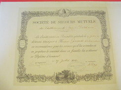 Diplôme/Honneur/Société De Secours Mutuels/Etablissements Firmin-Didot & Cie/GOUMAS/Mesnil Sur L'Estrée/Eure/1902 DIP187 - Diplome Und Schulzeugnisse