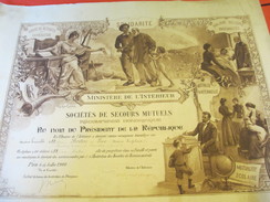 Diplôme/Ministére De L'Intérieur/Soc. De Secours Mutuels/Mention Honorable/BRETON /Senonches/Eure & Loir/1900    DIP199 - Diplome Und Schulzeugnisse