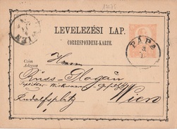 17275# HONGRIE ENTIER POSTAL Obl PAPA 1874 Pour WIEN HUNGARY VIENNE AUTRICHE GANZSACHE STATIONERY LEVELEZESI LAP - Briefe U. Dokumente