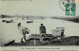 -ref-R103- Essonne - Juvisy Sur Orge -crue De La Seine 6 Mars 1906 - Crues - Lavoir - Laveuse - Laveuses - Metiers - - Juvisy-sur-Orge