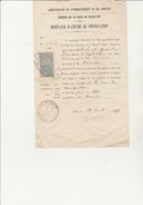 TIMBRE QUITTANCE N°12  APPOSE SUR DOCUMENT BUREAU COUR DE CASSATION  MONTPELLIER 1893 - - Altri & Non Classificati