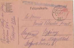 55946- WW1 WAR FIELD POSTCARD, CENSORED INFANTRY BATTALION 1/63, POST OFFICE NR 382, 1917, HUNGARY - Covers & Documents