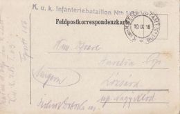 55957- WW1 WAR FIELD POSTCARD, CENSORED INFANTRY BATTALION 1/63, POST OFFICE NR 106, 1916, HUNGARY - Covers & Documents