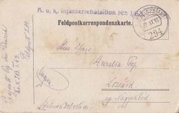 55960- WW1 WAR FIELD POSTCARD, CENSORED INFANTRY BATTALION 1/63, POST OFFICE NR 294, 1916, HUNGARY - Covers & Documents