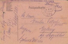 55963- WW1 WAR FIELD POSTCARD, CENSORED INFANTRY BATTALION 1/63, POST OFFICE NR 294, 1917, HUNGARY - Covers & Documents