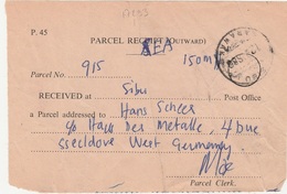 17293# MALAISIE DOCUMENT PARCEL RECEIPT OUTWARD SEA Obl SIBU SARAWAK 1980 MALAYSIA - Sarawak (...-1963)