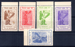 ITALIA, EMISSIONI LOCALI, VALLE BORMIDA, 1945 Sass 9-13 MNH** - Emissions Locales/autonomes