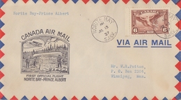 CANADA:1937:Travelled First Official Flight From NORITE BAY To PRINCE ALBERT: NAVIGATION,ROWING,AVIATION,AIR MAIL,ICARUS - Premiers Vols