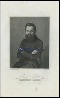 Heinrich Laube, Deutscher Schriftsteller, Dramatiker Und Theaterleiter, Stahlstich Von Wolf Sc. Um 1840 - Lithographies