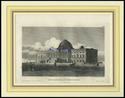 USA: Washington, Das Capitol, Stahlstich Von B.I. Um 1840 - Lithographien