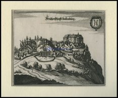 HOLLENBURG/DONAU: Das Schloß, Kupferstich Von Merian Um 1645 - Lithographien