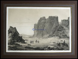 Nahe THINGELLIR (Parti Af Almannagja Med Ugsigt Til Pingvallavatn (Thingvallesö)), Blick über Den Alten Thingp - Lithographies