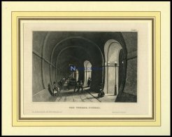 Der THEMSE-TUNNEL, Stahlstich Von B.I. Um 1840 - Lithographies