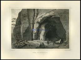 SÄCHS.SCHWEIZ: Der Hochstein Mit Kuhhirten Im Vordergrund, Stahlstich Von Koehler/Poppel Um 1850 - Lithographies