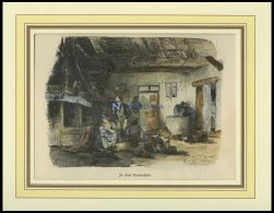 POMMERN: In Einer Bauernstube, Kolorierter Holzstich Von Kühl Von 1881 - Lithographies
