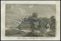 NEU-EBERSTEIN: Der Klingel Und Neu-Eberstein, Ansicht Des Berges Und Einer Kapelle Am Fuße Desselben, Kupferstich - Lithographies