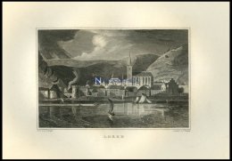LORCH, Gesamtansicht übers Wasser Gesehen, Stahlstich Von Lange/Riegel Um 1850 - Lithographies