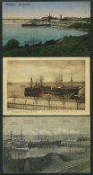 ALTE POSTKARTEN - SCHIFFE KAISERL. MARINE BIS 1918 Marinehafen Flensburg, 4 Verschiedene Karten - Krieg